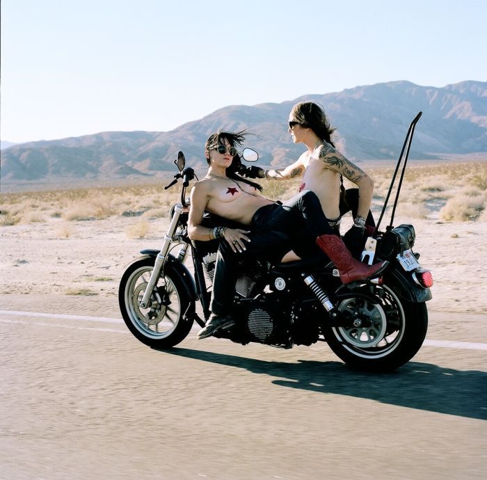 Girls on a motorcycle in Ljubljana
