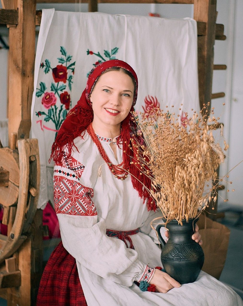 Women in Slavic costumes in Ljubljana