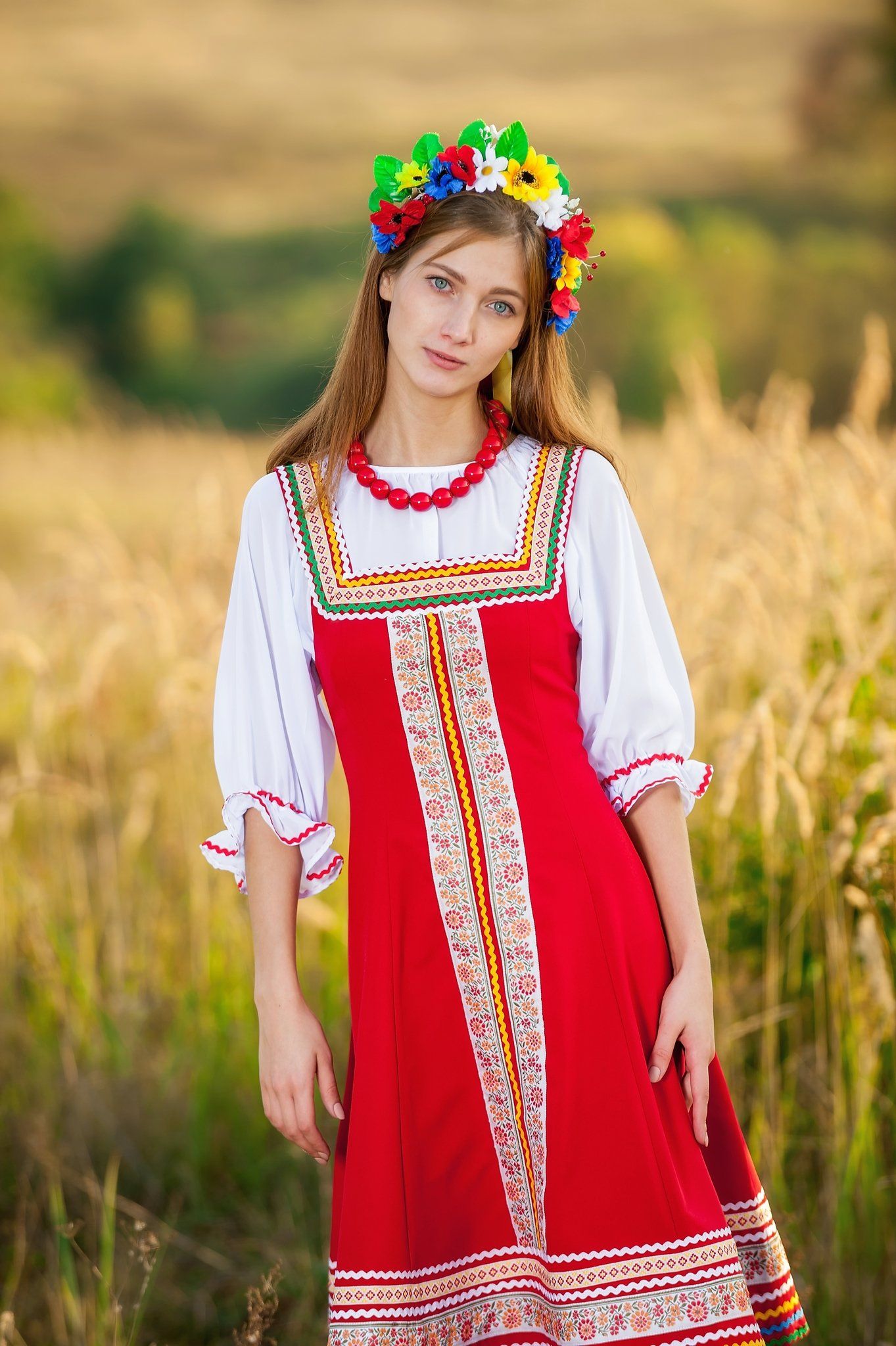 Women in Slavic costumes in Ljubljana