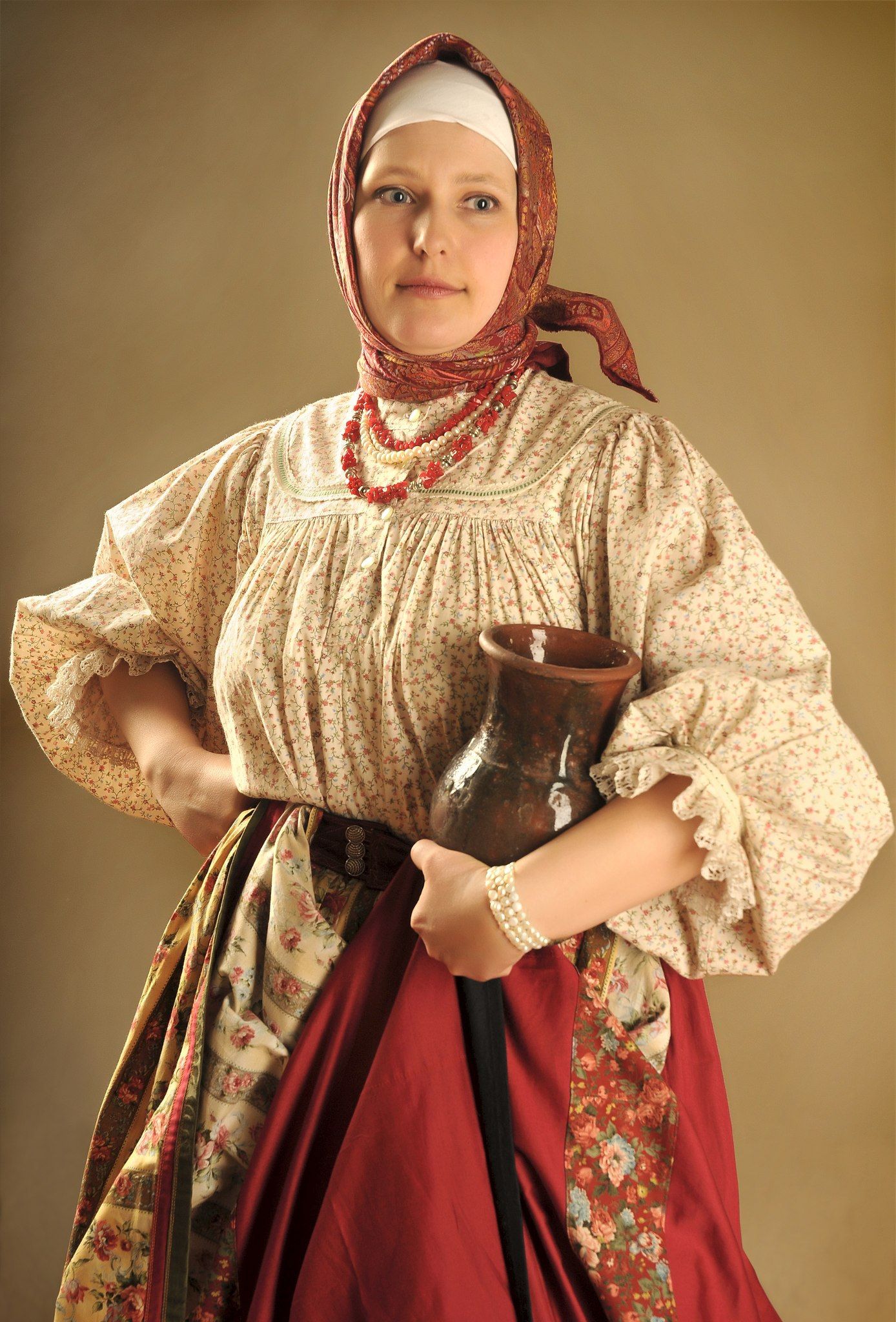 Girls in Slavic costumes in Ljubljana